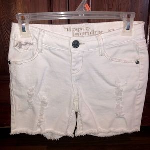 White jean shorts by hippie laundry size 0